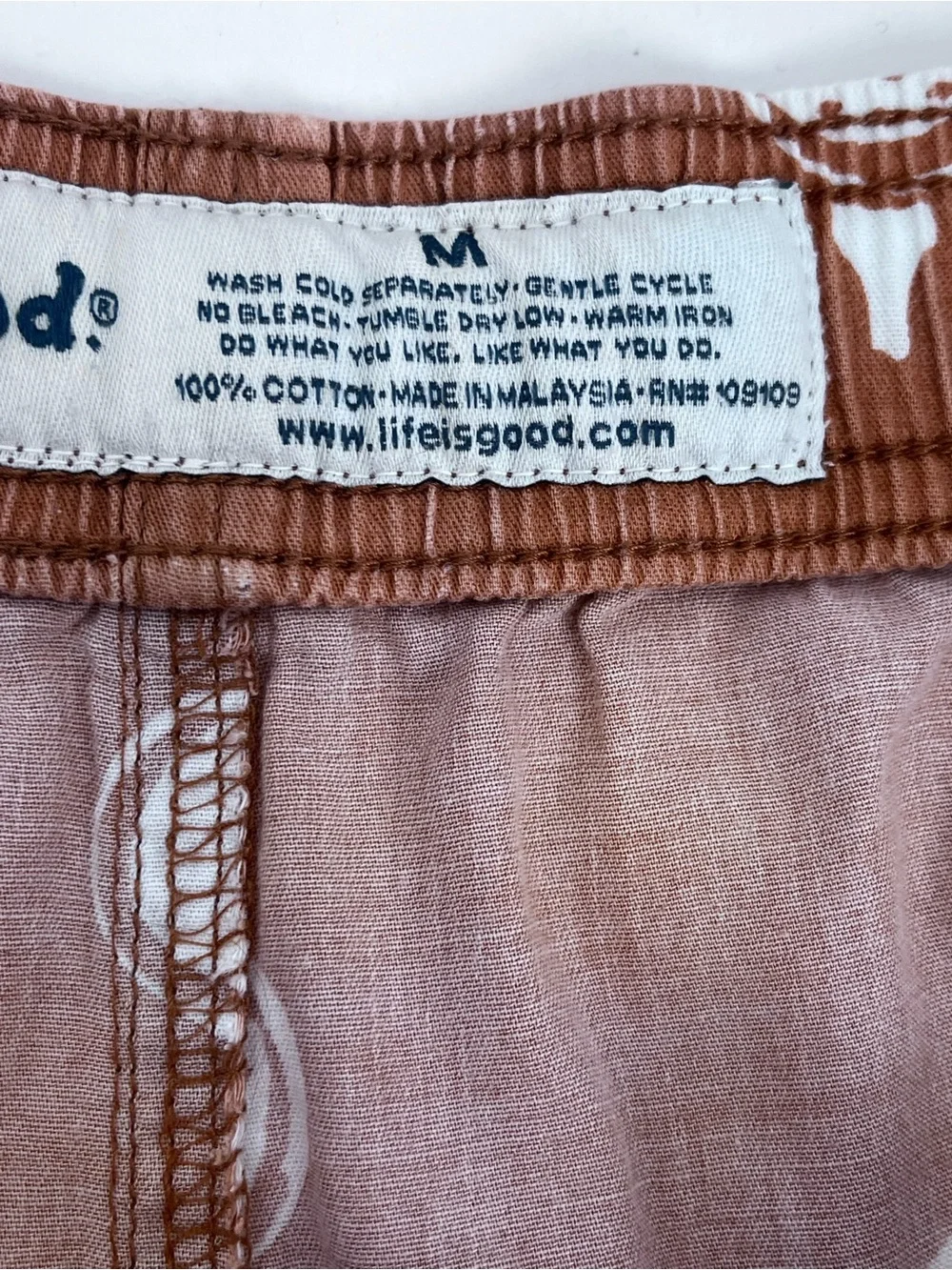 LIfe Is Good Men's Orange AOP Golf Pattern Lounge Pants Size M; Loungewear